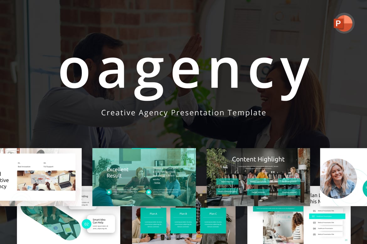 Template PowerPoint Oagency untuk Agensi Kreatif yang Menarik