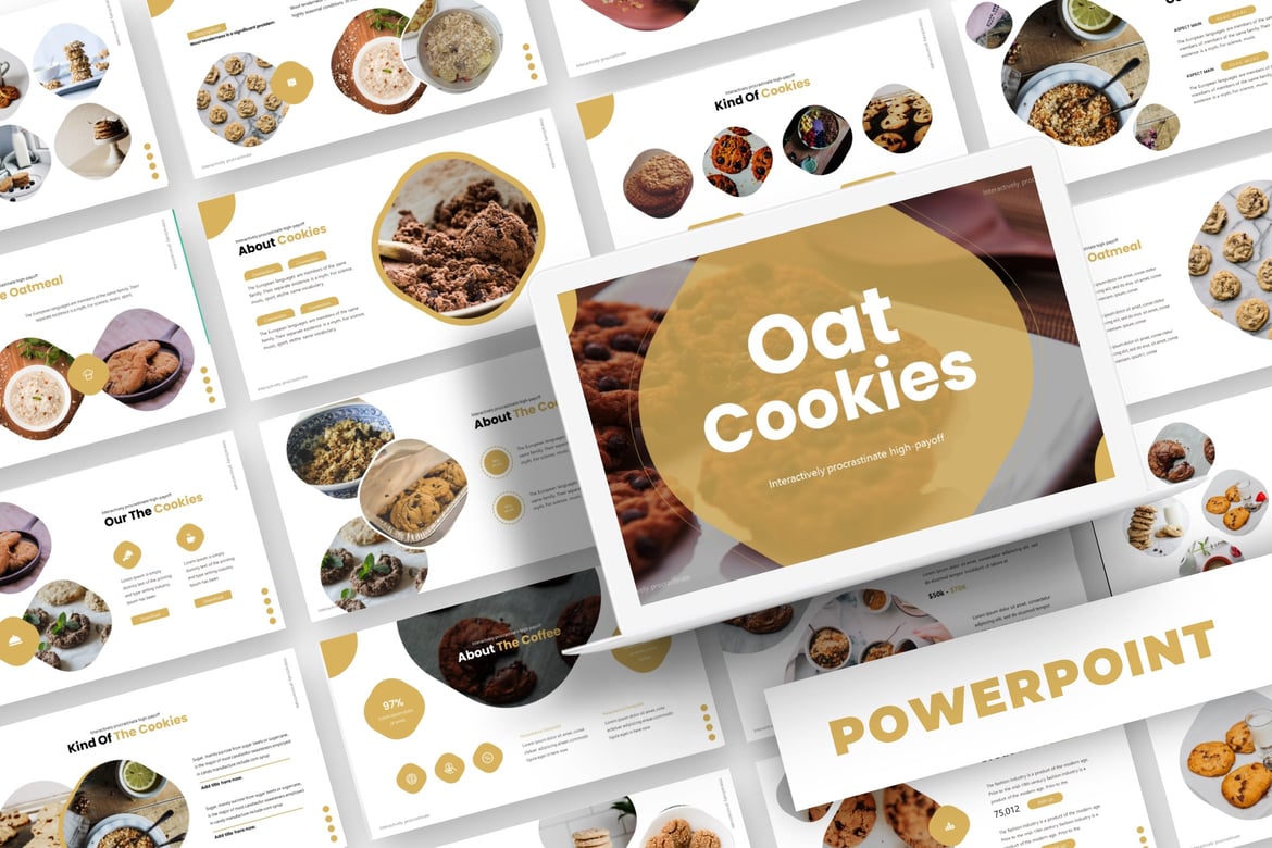 Template PowerPoint Oat Cookies - Presentasi Kreatif dan Profesional