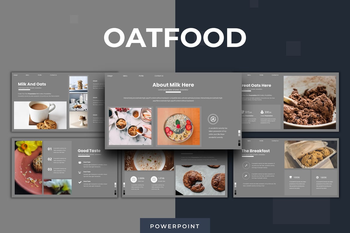 Template PowerPoint Oatfood - Solusi Presentasi Profesional Anda