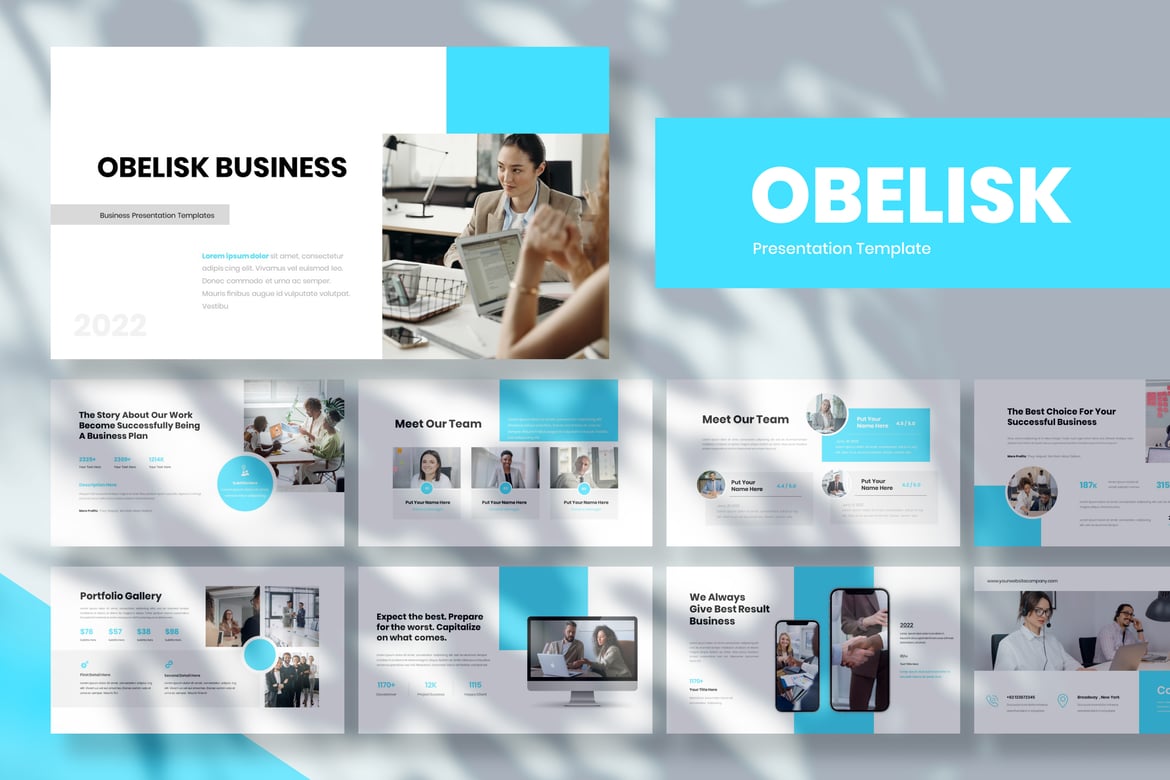 Template Presentasi PowerPoint Obelisk untuk Bisnis yang Profesional