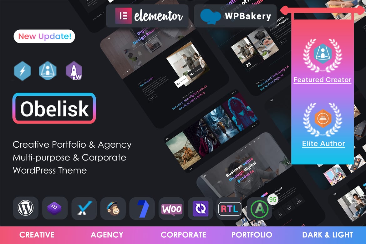 Obelisk - Tema WordPress Kreatif untuk Portofolio Anda
