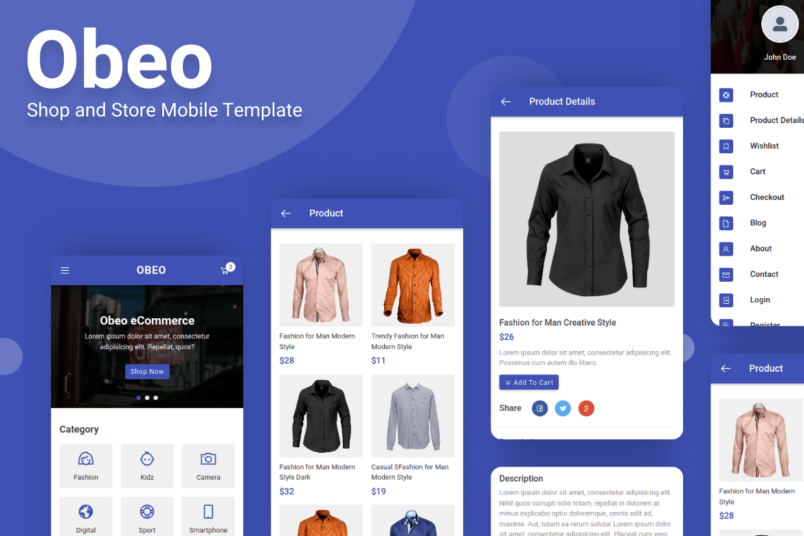 Obeo - Template Mobile untuk Toko Online yang Menarik