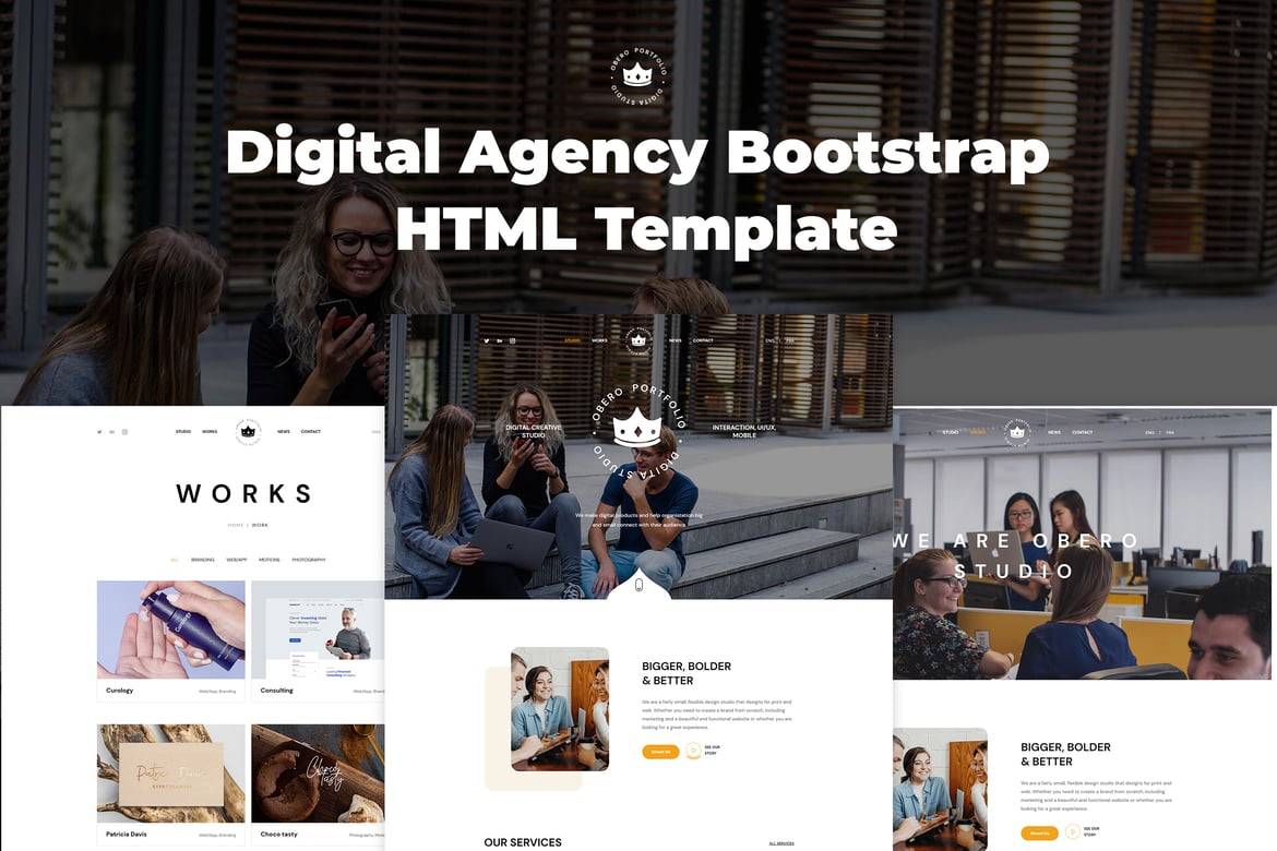 Obero - Template Website HTML Bootstrap untuk Digital Agency