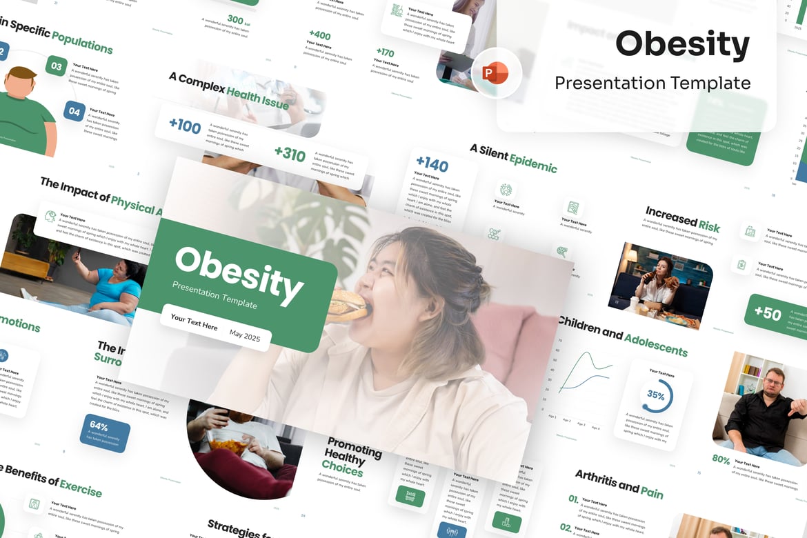 Template PowerPoint Obesitas yang Menarik dan Informatif