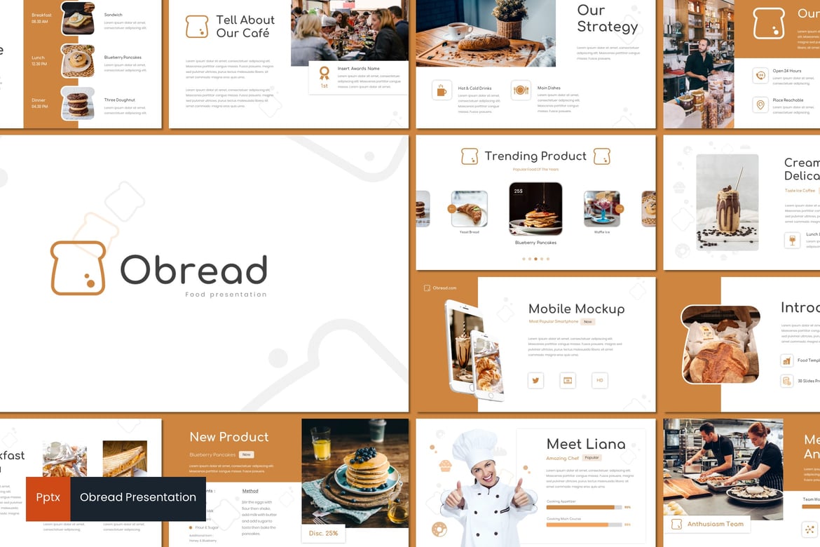 Obread - Template PowerPoint Kreatif dan Minimalis