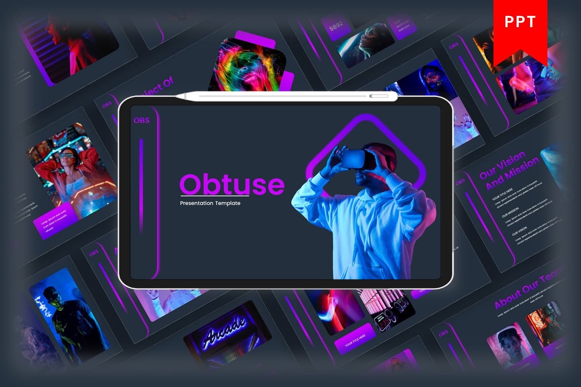 Template Presentasi Bisnis Obtuse - PowerPoint yang Menarik
