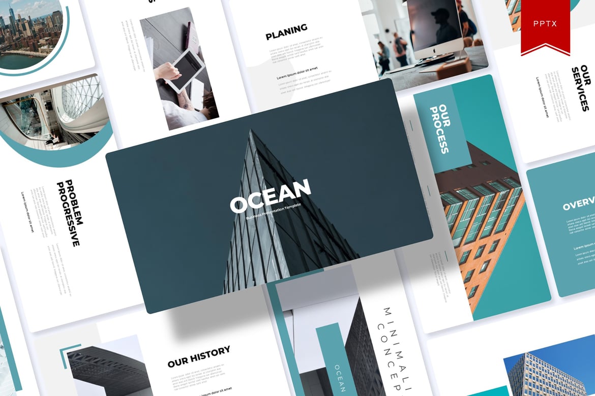 Template Powerpoint Bisnis Laut yang Menarik dan Profesional
