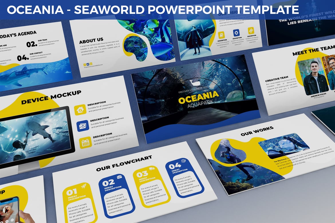 Template Powerpoint Oceania - Tema Laut yang Menarik