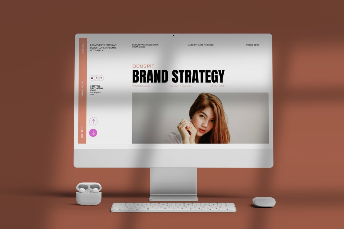 Template Powerpoint Strategi Merek Ocuspit yang Minimalis dan Profesional