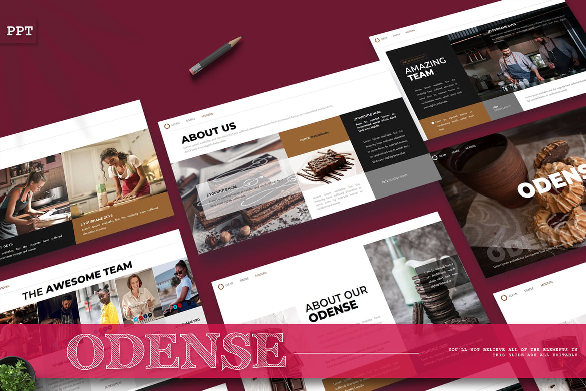 Template PowerPoint Odense - Presentasi Kreatif yang Menarik