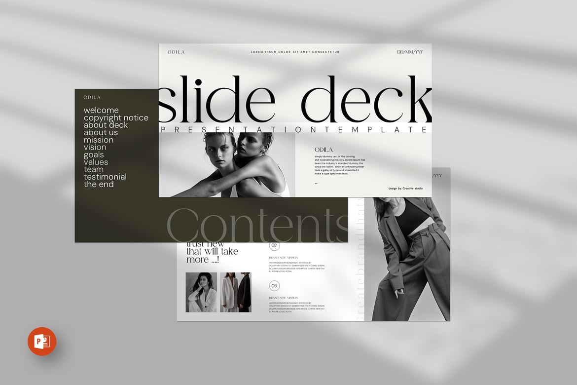 Template Presentasi PowerPoint Odila Slides Deck yang Menarik