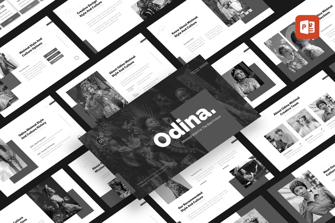Odina - Template PowerPoint Minimalis yang Stylish dan Budaya