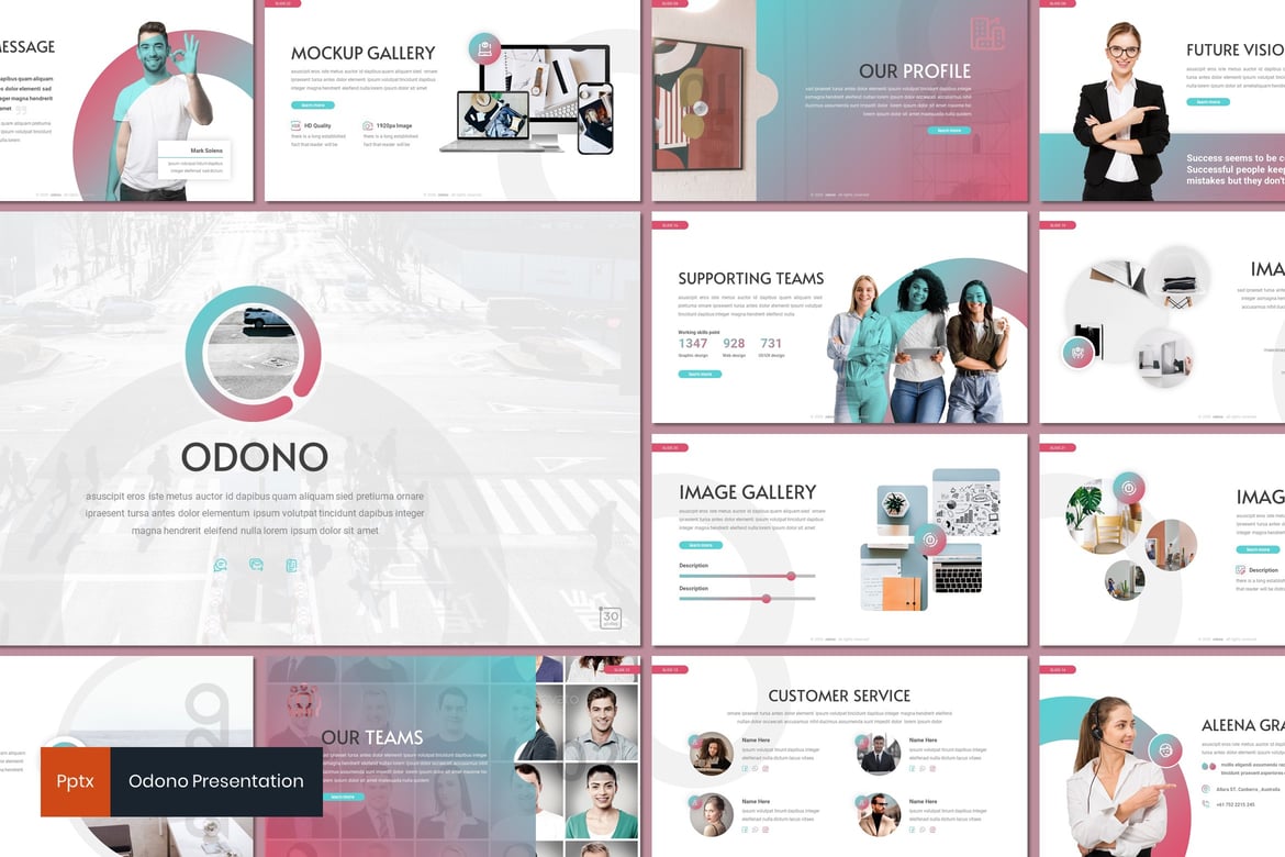 Odono - Template Presentasi Powerpoint Kreatif dan Minimalis