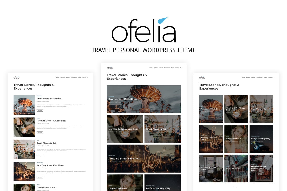 Ofelia - Tema WordPress Pribadi untuk Blog Perjalanan yang Menarik
