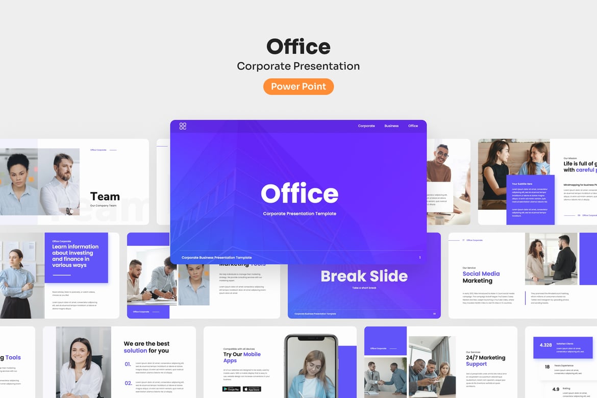Template Presentasi PowerPoint Korporat yang Profesional