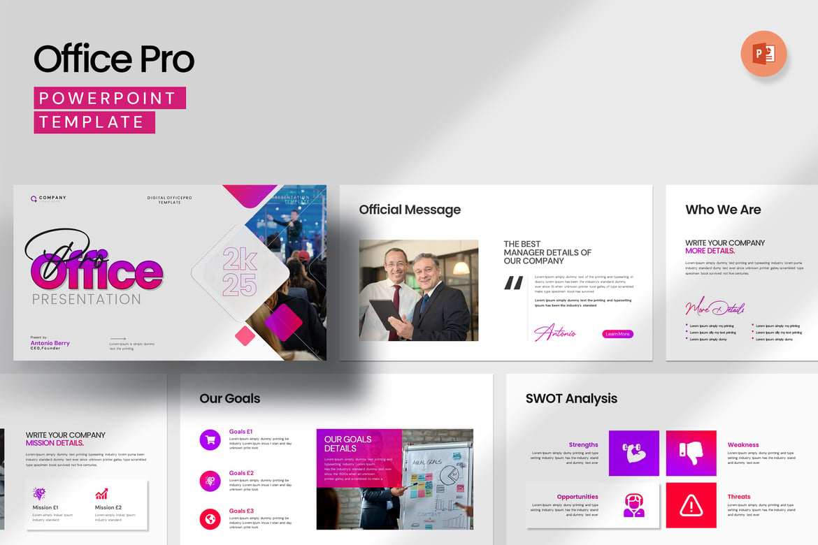 Template Presentasi PowerPoint Office Pro yang Profesional