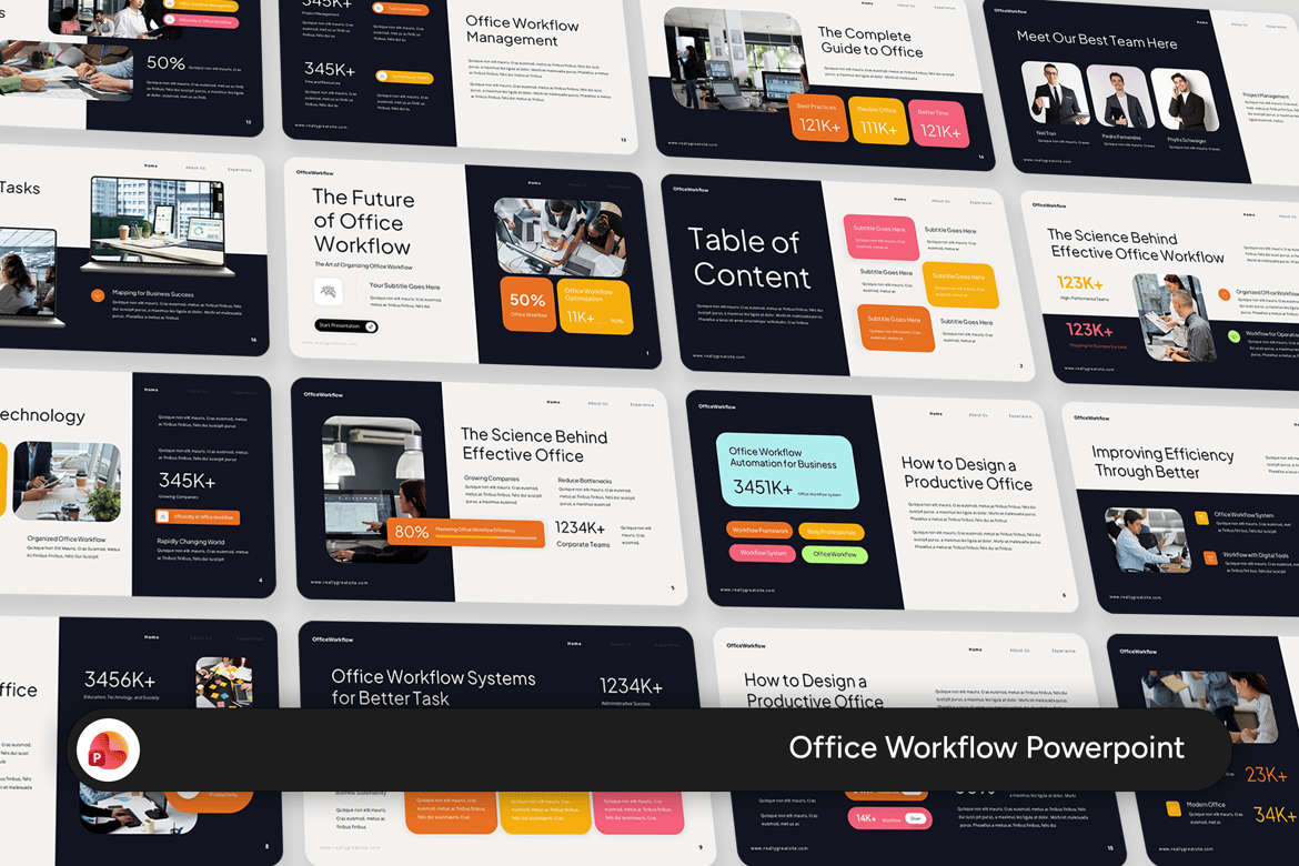 Template Presentasi PowerPoint Alur Kerja Kantor yang Profesional dan Fleksibel