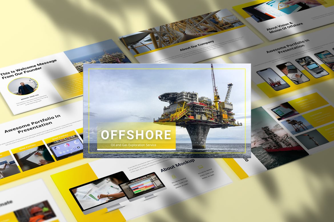 Template Presentasi Bisnis Offshore - PowerPoint Profesional