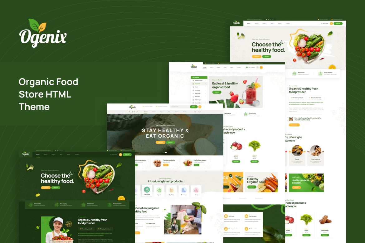 Ogenix - Template Website Toko Makanan Organik yang Menarik