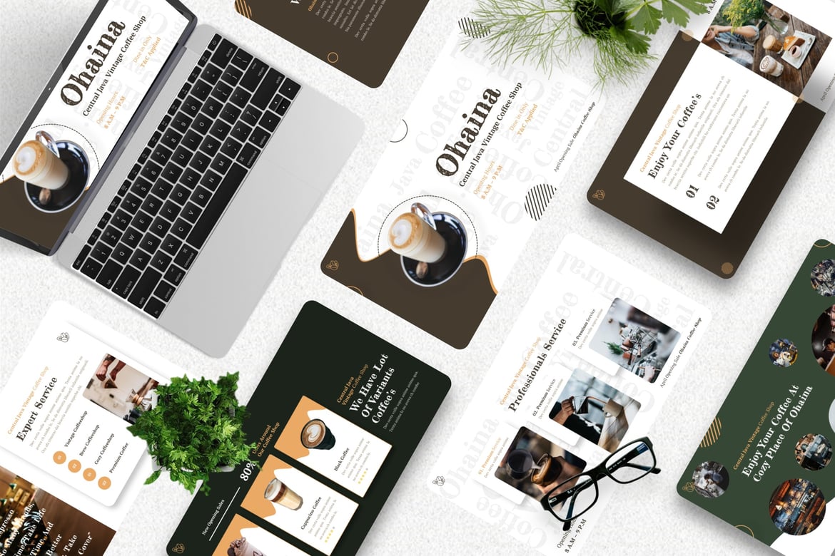 Template Powerpoint Ohaina - Solusi Kreatif untuk Coffee Shop Anda