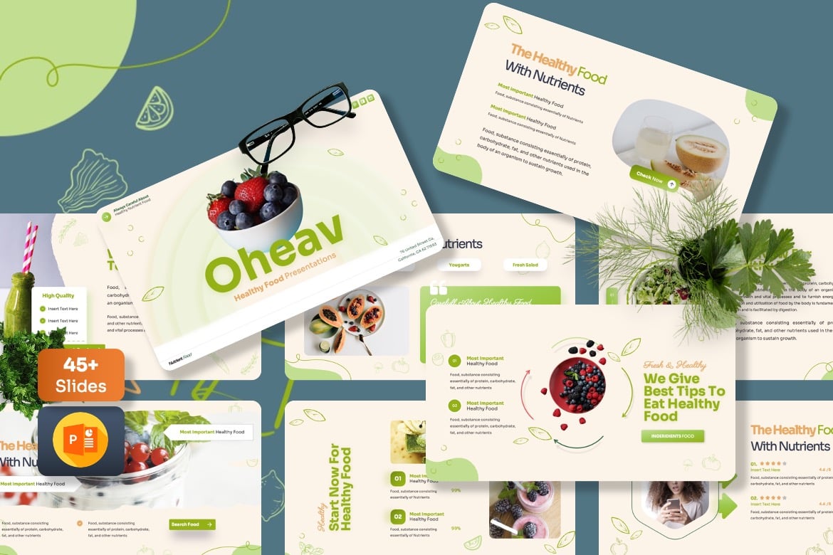 Template Powerpoint Oheav - Solusi Presentasi Makanan Sehat yang Menarik