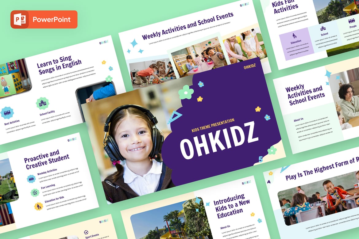 Template PowerPoint Anak Ohkidz - Kreatif dan Menarik