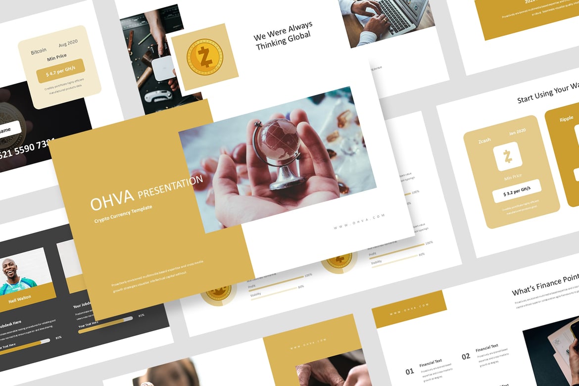 Ohva: Template PowerPoint Startup Crypto yang Modern dan Profesional