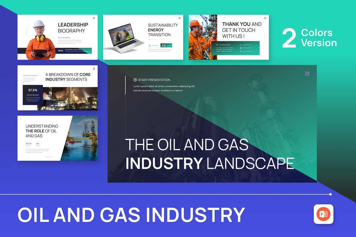 Template Presentasi PowerPoint untuk Industri Minyak dan Gas yang Profesional
