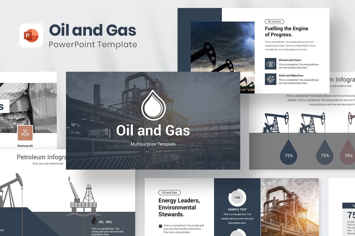 Template PowerPoint Minyak dan Gas yang Profesional dan Menarik
