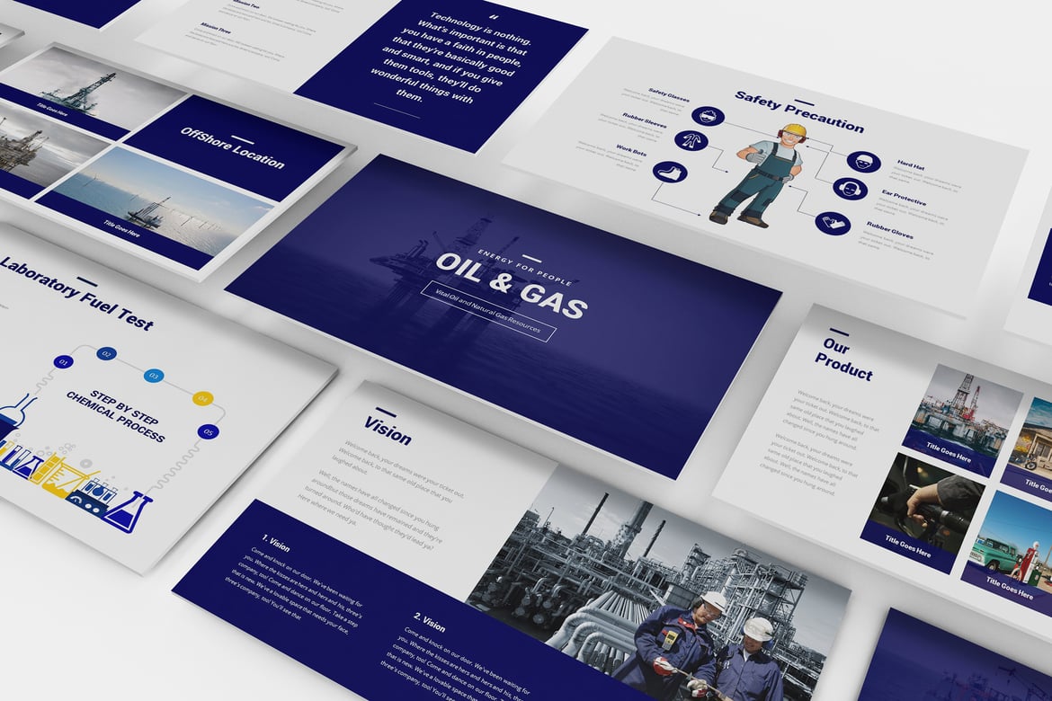 Template Powerpoint Minyak dan Gas Modern dan Profesional