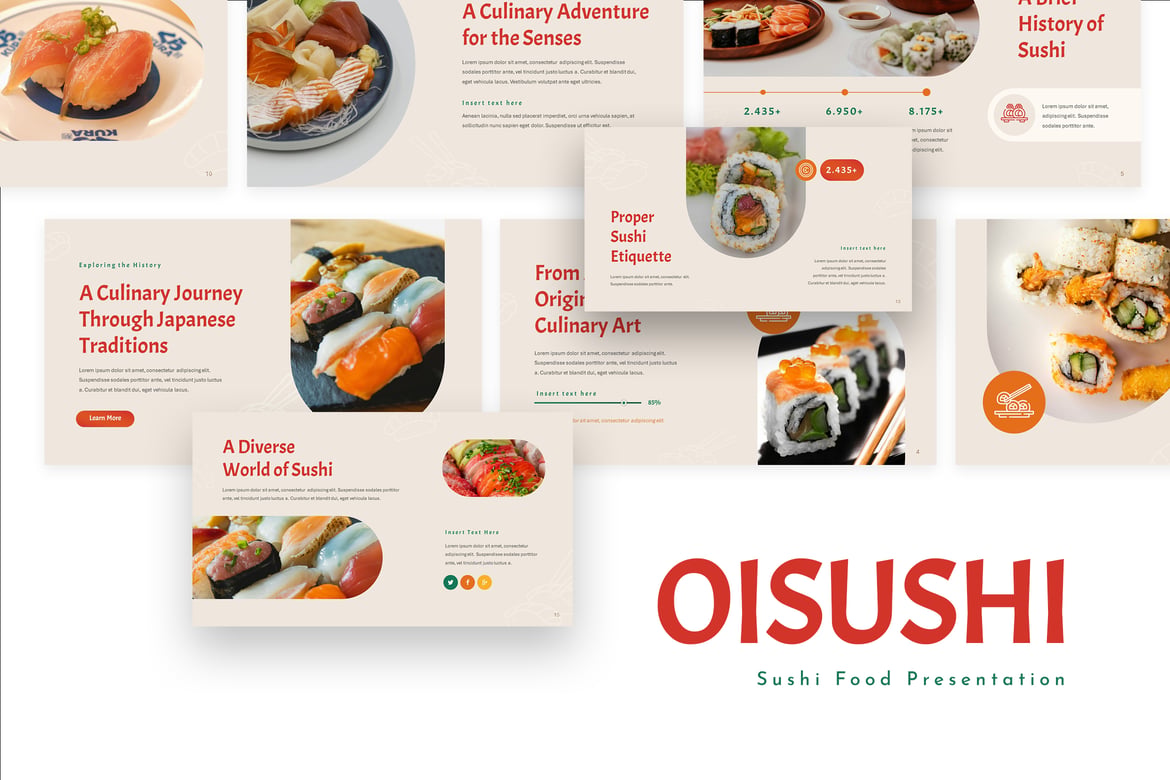 Oisushi - Template Presentasi PowerPoint Kreatif yang Menarik
