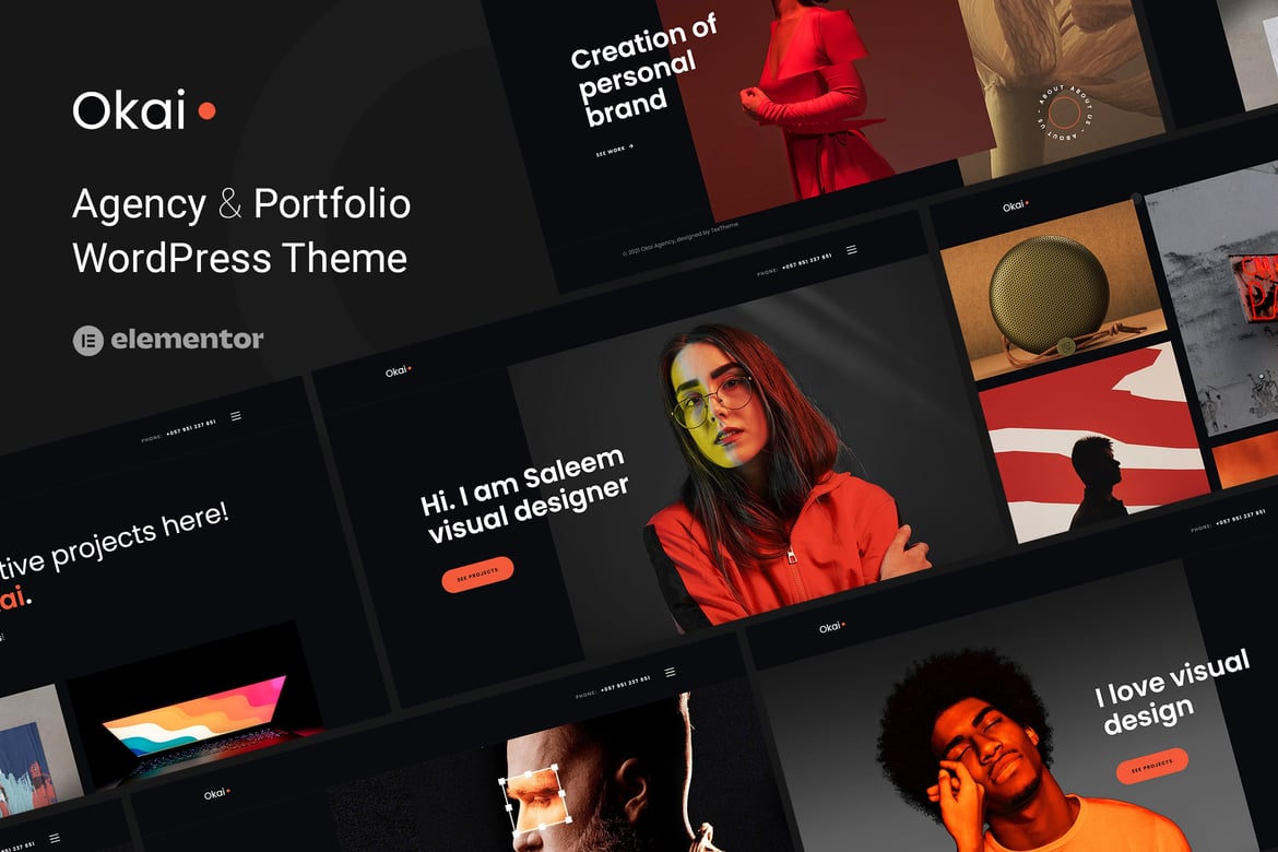 Okai - Tema WordPress Kreatif untuk Portofolio dan Agensi