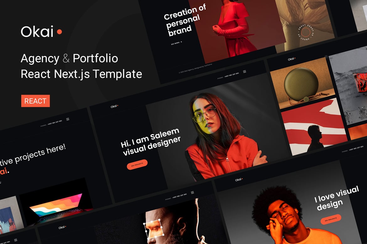 Okai - Template Website Portofolio Kreatif untuk Agensi dan Individu