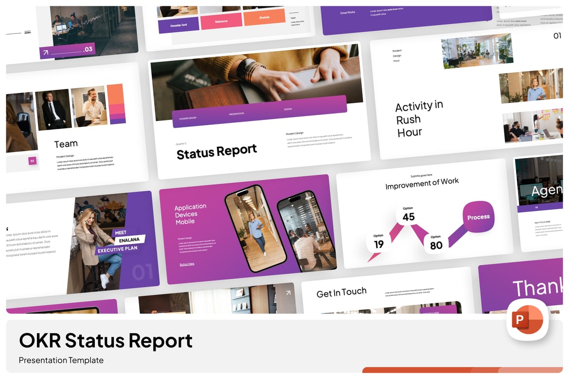 Template Presentasi PowerPoint Laporan OKR yang Menarik