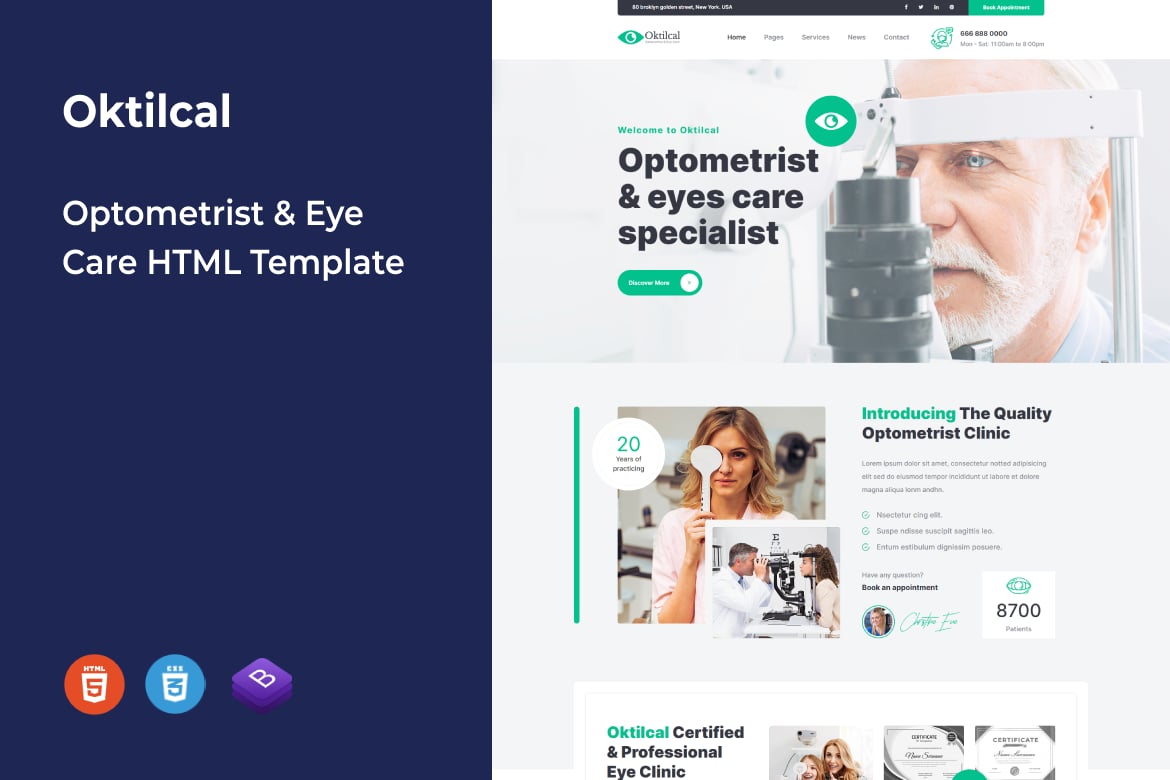 Oktilcal - Template Website Optometrist dan Perawatan Mata Modern