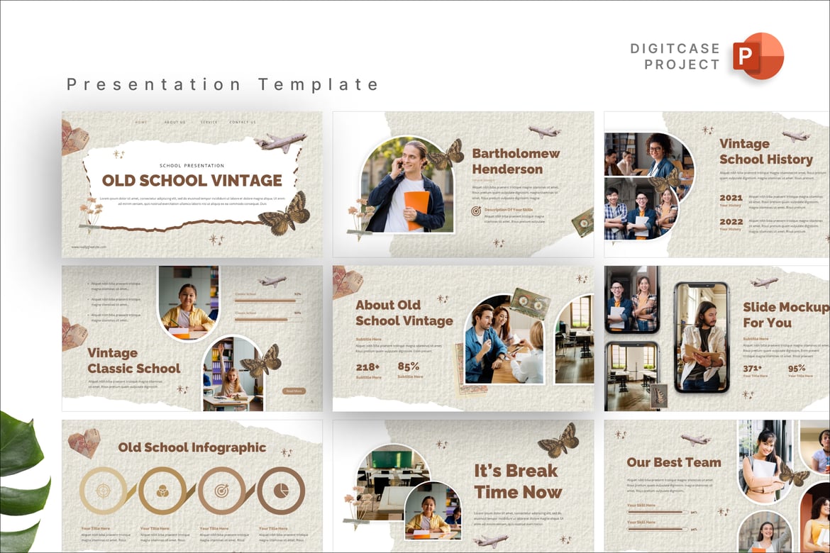 Template PowerPoint Vintaged Bergaya Klasik yang Memukau
