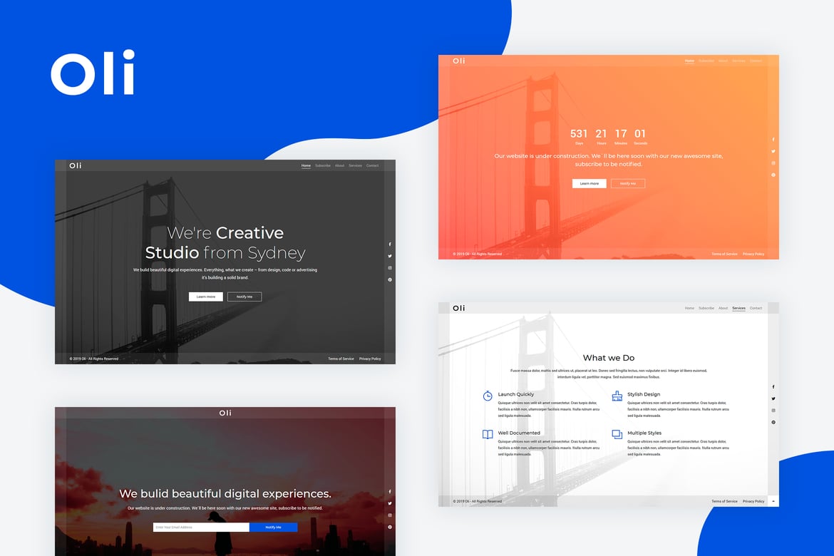 Oli - Template Website Coming Soon yang Responsif dan Menarik