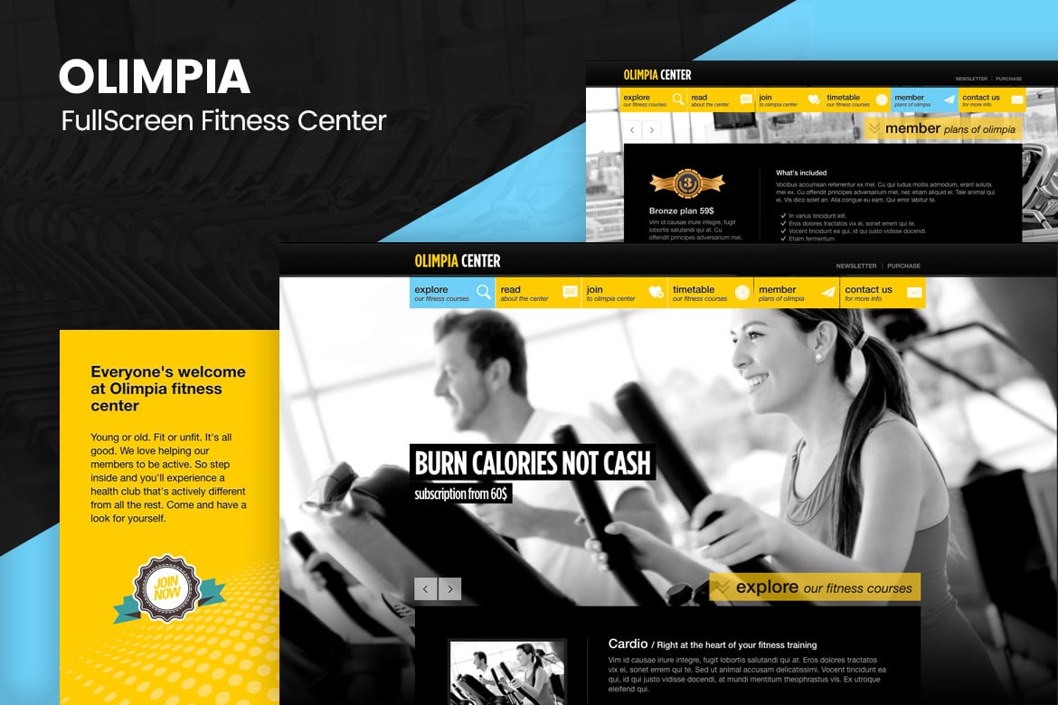 Template Website Gym & Fitness Modern Olimpia yang Responsif