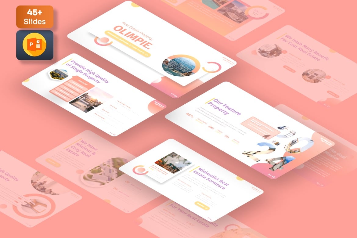 Template Presentasi PowerPoint Olimpie - Solusi Kreatif untuk Real Estate
