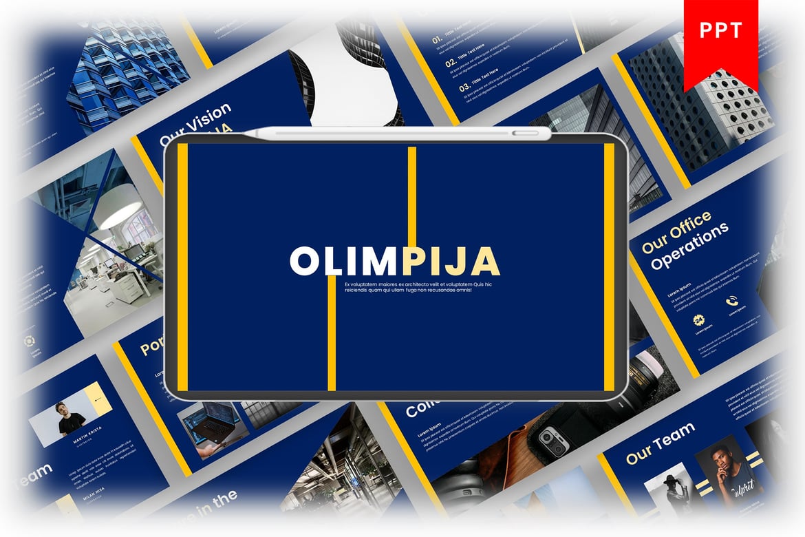 Template PowerPoint Olimpija untuk Presentasi Bisnis yang Menarik