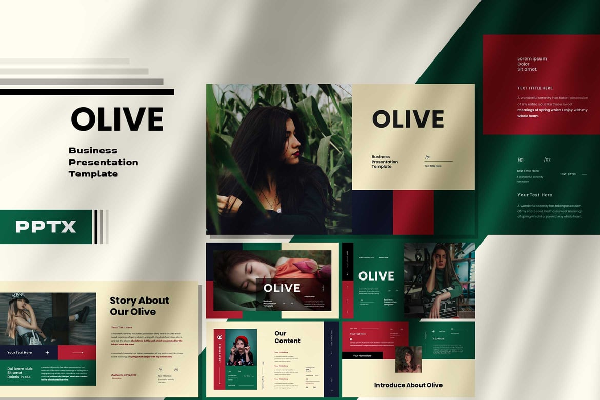 Olive - Template Presentasi PowerPoint untuk Bisnis yang Menarik