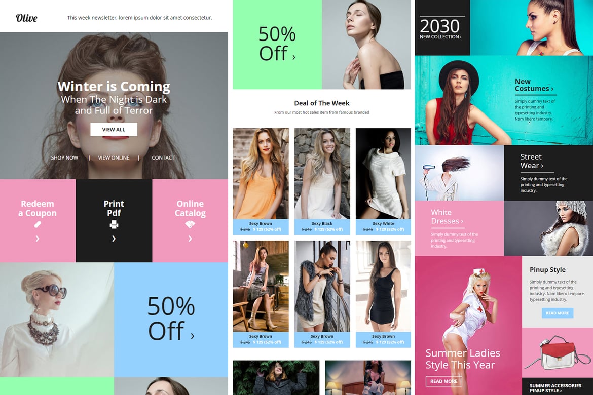 Olive - Template Email E-commerce Fashion yang Menarik