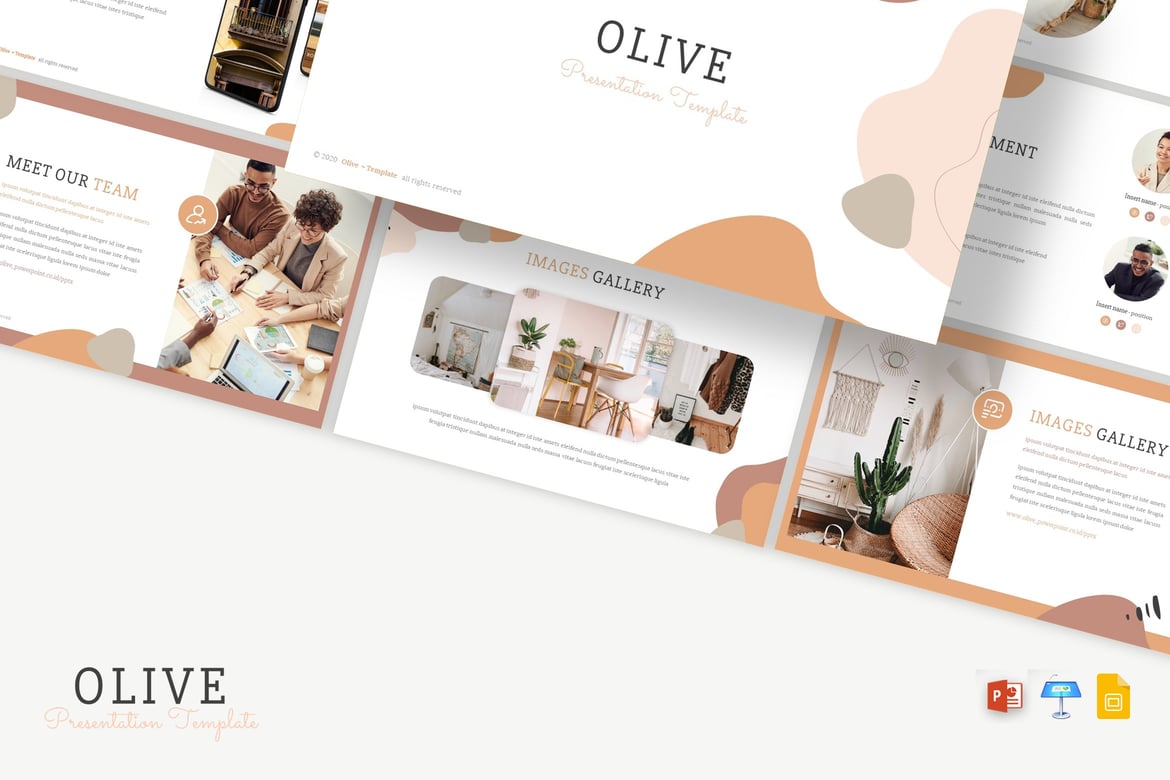 Template Presentasi Olive - Powerpoint, Google Slides, dan Keynote