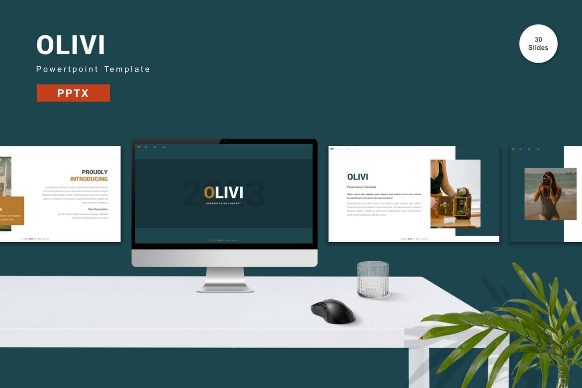 Template PowerPoint Olivi - Solusi Presentasi Profesional