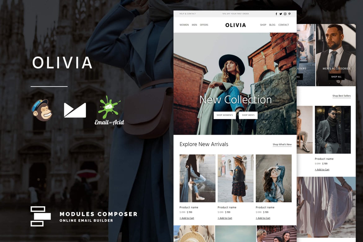 Template Email Responsif Olivia untuk E-Commerce Fashion & Aksesoris
