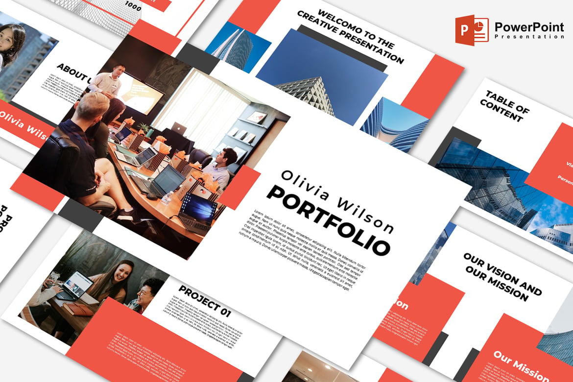 Template Presentasi PowerPoint Olivia Wilson yang Modern dan Kreatif
