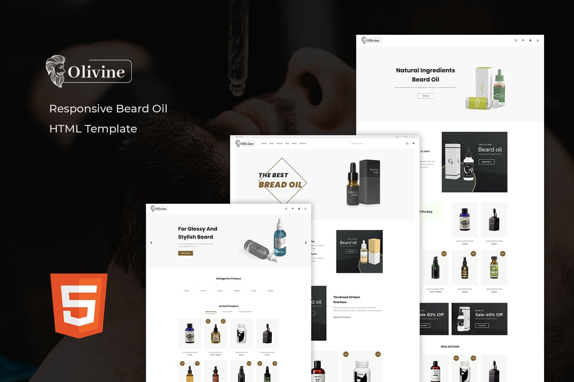 Olivine - Template Website Minyak Jenggot Premium