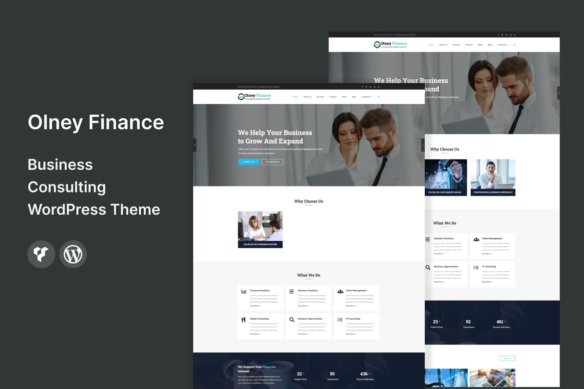 Olney Finance - Tema WordPress untuk Konsultasi Bisnis dan Pelatihan Profesional