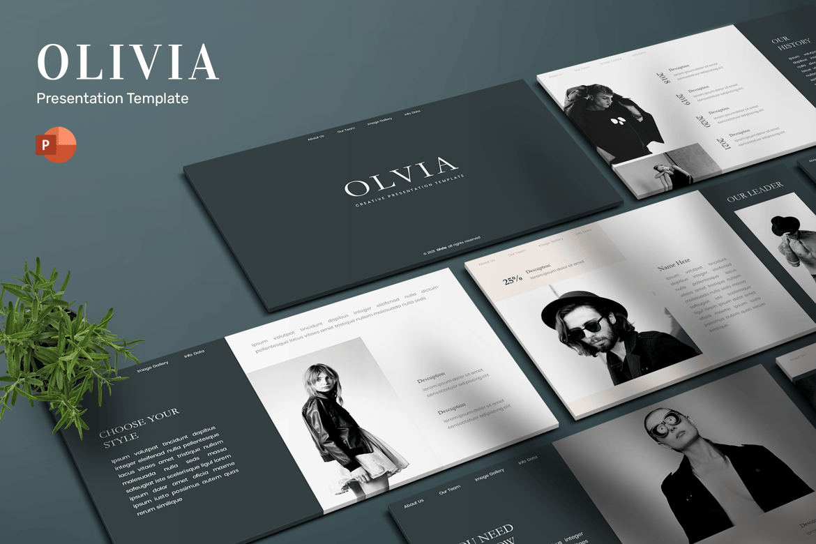 Olvia - Template Presentasi PowerPoint Kreatif yang Menarik