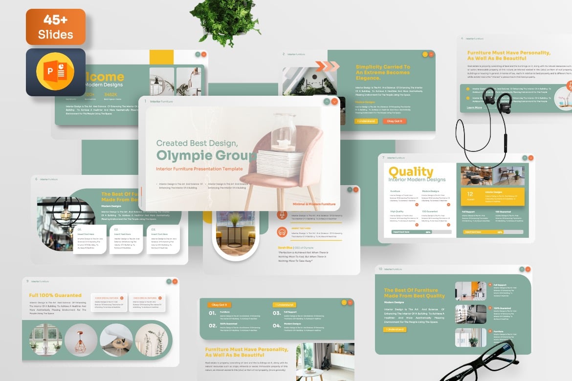 Template Powerpoint Olympie - Solusi Presentasi Furnitur yang Menarik